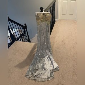 Womens beautiful iridescent crystal gown